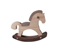 Generisch Wooden Rocking Horse - Mini Table Decor | Tiny Wooden Rocking Horse Toy and Accessory, Ideal for Home, Nursery, Office, Desk, Bookshelf, Windowsill, Bedside Table, and Birthday
