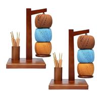 Generisch Wooden Yarn Holder with Phone Stand & Yarn Spool Rack, Magnetic Yarn Ball Holder Spinner for Crocheting & Knitting, Ideal Gift for Craft Lovers (2 pezzi)