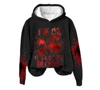 Generisch Wortgrafik-Shirts - Felpa da donna "I'm Ok It's Not My Blood", con scritta in lingua inglese "I'm Ok It's Not My Blood", humor sarcastico Halloween, maglione felpa con cappuccio con stampa