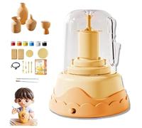 Generisch Wrap N Share Mini Pottery, Wrapnshare Pottery, DIY Pottery Wheel Kit with Clay Paints and Tools, Mini Pottery Wheel for Adults & Kids, Creative Craft Kit for Home DIY Projects (giallo)