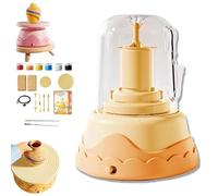 Generisch Wrap N Share Mini Pottery, Wrapnshare Pottery, Wrapnshare DIY Kids Pottery Wheel Kit, Pottery Painting Kit for Starter, Creative Craft Kit for Home Art Projects (giallo)