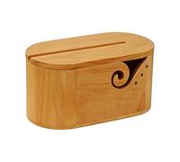 Generisch Yarn Bowl for Knitting | 27,5 x 14 x 12,2 cm Wooden Lidded Yarn Bowl | Versatile Double Curling Thread Holder,Reliable for Quilting Knitting Weaving Threading Handcrafting Home Studio Office