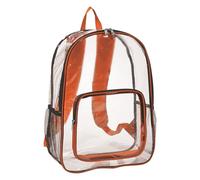 Generisch Zaino da donna, elegante, trasparente, approvato per lo stadio, 17 x 13 x 6, zaino da stadio trasparente per concerti, eventi sportivi, zaini da donna di medie dimensioni, Colore: arancione
