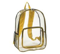 Generisch Zaino da donna, elegante, trasparente, approvato per lo stadio, 17 x 13 x 6, zaino da stadio trasparente per concerti, eventi sportivi, zaini da donna di medie dimensioni, giallo