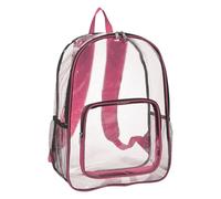 Generisch Zaino da donna, elegante, trasparente, approvato per lo stadio, 17 x 13 x 6, zaino da stadio trasparente per concerti, eventi sportivi, zaini da donna di medie dimensioni, Colore: rosa