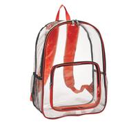 Generisch Zaino da donna, elegante, trasparente, approvato per lo stadio, 17 x 13 x 6, zaino trasparente per concerti, eventi sportivi, zaini da donna, taglia unica (rosso, taglia unica)