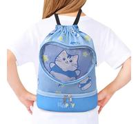 Generisch Zaino da nuoto per bambini - Zaino da spiaggia impermeabile con scomparto asciutto e bagnato, leggero con coulisse a secco, separazione bagnata per piscina, palestra, viaggi, scuola, sport