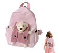 Generisch Zaino per bambini, zaino per l'asilo, spazioso design con orsetti 3D, per ragazze, studenti, attività all'aperto, campeggio, uso quotidiano, Colore: rosa., Siehe Beschreibung