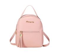 Generisch Zaino per la scuola, alla moda, retrò, con nappe, pratico zaino con cerniera e grande capacità, Colore: rosa., Einheitsgröße, Zainetto