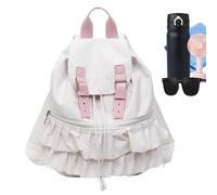 Generisch Zaino per la scuola con coperchio pieghevole, multiscomparti | Zaino da donna, borsa portatile per libri, per donne, bambini, adolescenti, scuola, università, lavoro, studio, campeggio