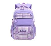 Generisch Zaino per la scuola elementare, borsa a tracolla leggera, per classi da 1 a 9, 5 a 15 anni, uso quotidiano con tessuto impermeabile, resistente all'usura (viola-1, L)