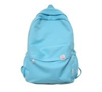 Generisch Zaino per la scuola, impermeabile, in nylon, da donna, da viaggio, per la scuola, per adolescenti, ragazze, tinta unita, turchese, Come nella foto, Rétro