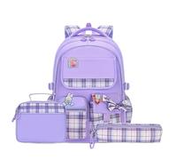 Generisch Zaino per la scuola per ragazze, zaino kawaii, in stile ITA, con borsa per il pranzo e astuccio, zaino per la scuola estetica per laptop, per l'istruzione media e superiore, zaini per