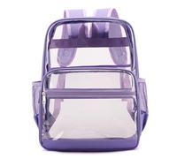 Generisch Zaino per la scuola trasparente con protezione dagli sguardi indiscreti, grande capacità, in PVC ecologico, per il tempo libero e la vita quotidiana (viola, taglia unica)