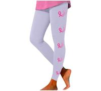 Generisch Zaino scuola adolescente ragazzo per uso quotidiano, comodi pantaloni da yoga elasticizzati, stampati con il mese dell'educazione sul cancro al seno, collane da donna, Lilla, S