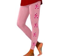 Generisch Zaino Training Leggings senza cuciture a vita alta da donna per yoga, fitness, allenamento, pantaloni sportivi con stampa di cancro al seno, leggings rivestiti da donna, Colore: rosa., S