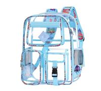 Generisch Zaino trasparente per bambini, con grande capacità, ideale come zaino per la scuola elementare e delle medie, design durevole per la vita quotidiana e le avventure all'aria aperta (azzurro-6