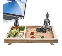 Generisch Zen Garden, Desktop Zen Garden - Miniatura Japaner Sandgarten Crafts Kit | Tabella Meditation Zen Artistic Decoration per economia, posto di lavoro, sala studio, casa