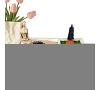 Generisch Zen Garden per Scrivania, Zen Garden Kit Ciotole di Sabbia Giapponese Kit Meditazione Miniatura Tabella Meditazione Zen Artistic Decoration per Economia, Posto di lavoro, Sala di studio