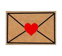 Generisch Zerbino per San Valentino, con lettera d'amore, romantico tappeto per ingresso a forma di cuore, retro in gomma antiscivolo, texture con setole che catturano lo sporco, accessorio per la