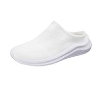 Generisch Zoccoli e pantofole da donna, senza mani, slip on scarpe da ginnastica, eleganti e comode, leggere, comode, per il tempo libero, con suola morbida, da donna, bianco, 35 EU