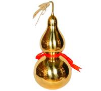 Generisch Zucca decorativa in ottone, zucca in ottone con nastro rosso, simbolo di armonia, per la decorazione della casa o come regalo speciale, elemento decorativo con significato culturale e
