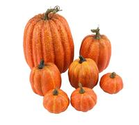 Generisch Zucche decorative, zucche artificiali, 7 pezzi, zucche in schiuma, diverse misure, zucche artificiali, decorazione autunnale, decorazione da tavolo, decorazione artificiale per
