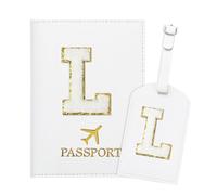 Generisch ZVRSUA Porta Passaporto Bianco ed Etichette per Valigie con Lettere,Custodia Passaporto Italiano da Viaggio per Donne, Accessori Viaggio Regalo per Donna/Adolescenti/Ragazze(L