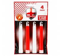 Generise Bastoncini luminosi Inghilterra, confezione da 4 pezzi, rosso e bianco, 15 cm, accessori per feste per tifosi di calcio, decorazioni per la Coppa del Mondo 2026, forniture per partite