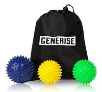 GENERISE - Set di 3 sfere massaggianti a punta per massaggio dei punti trigger per terapia di rilassamento miofasciale del tessuto muscolare profondo su schiena, piedi, gambe, ecc. (9 cm, 7,5 cm e 7