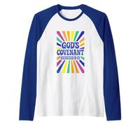 GENESI DELL'Alleanza di Dio 9:13 - Arcobaleno - Santa Fede Cristiana Maglia con Maniche Raglan