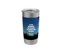 Genesis 1:1 In The Beginning GOD Created - Christian Verse Bicchiere termico in acciaio inox doppia parete