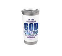 Genesis 1:1 In The Beginning GOD Created - Universe Graphic Bicchiere termico in acciaio inox doppia parete