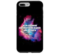 Genesis 1 In The Beginning GOD Created - Galaxy Nebula Faith Custodia per iPhone 7 Plus/8 Plus