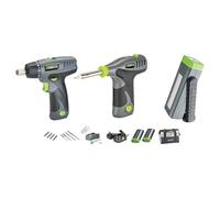 Genesis GL0831CK2 - Kit di 3 attrezzi senza fili agli ioni di litio da 8 Volt con cacciavite, saldatore e luce LED tascabile, grigio