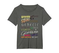 Genesis Logo Storia dal 1967 Maglietta, Donna Plus-Size, Asfalto, 5X