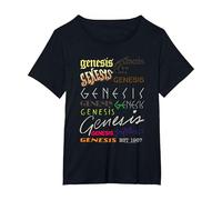 Genesis Logo Storia dal 1967 Maglietta, Donna Plus-Size, Nero, 2X
