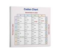 Genetic Code Chart Poster - Amino Acids and Codon Table for Biology Education, Study Reference and Home Decor(Framed,12x18inch(30x45cm))