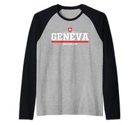 Geneva Switzerland Maglia con Maniche Raglan