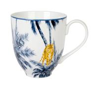 GENEVIEVE LETHU 537676 - Tazza da 35 cl, in porcellana, collezione BALADE NELLA JUNGLE, Ø 9 cm H 10 cm, colore: Blu