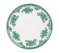 GENEVIEVE LETHU 539093 Piatto piano in gres, bianco e verde, Ø 27,5 cm, collezione tela di primavera, piatto in gres dal fascino classico, decoro floreale delicato