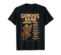 Gengis Khan Mongol Tour Vintage Storia Design Maglietta