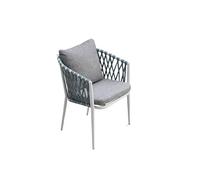 GENHAOSAN Area Di Sosta Sedia da esterno in stile scandinavo con corda, interamente in alluminio, tavolo e sedie in rattan for il tempo libero, negozio di tè al latte, bar, balcone Poltrona Lounge