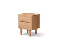 GENHAOSAN Comodino Comodino nordico in legno massello con doppio cassetto in rovere, comodino moderno e minimalista creativo for camera da letto Mobili Da Camera Da Letto