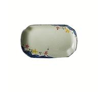 GENHAOSAN Piatti Piatto di pesce cinese Pesce al vapore Piatto rettangolare speciale Piatto da portata Piatto fondo in ceramica retrò da tavola for la casa Grande Stoviglie Per La Cena(D)