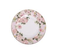 GENHAOSAN Piatti Piatto Piano In Ceramica Con Bordo Dorato In Stile Pastorale, Piatto Piano Da Tavola In Porcellana Bone China Stoviglie Per La Cena