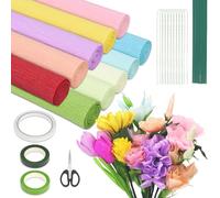 GENHH 10 Rotoli Carta Crespa Colorata, Fiori Di Carta Crespa, Crespa Decorativa Fai Da Te Per Decorare Festa Casa Matrimonio Compleanno Regali Fai Da Te Mix