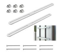 GENHH 2 Pezzi Set di Fissaggio per Cassetta Delle Lettere con 6 Viti 360 x 24mm Staffa Piatta Forata Acciaio Inox per Fissare Le Cassette Postali a Cancelli o Recinzioni (Argento)
