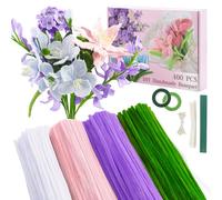 GENHH 400 Pezzi Scovolini Colorati per Lavoretti, Set per Scovolini Colorati per Lavoretti Fiori, Pipe Cleaner Fai Da Te Bastoncini Decorativi in Ciniglia per Tulipani Decorativi Artigianato (Viola)