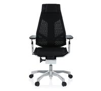 HJH Office 652602 Sedia da ufficio di fascia alta GENIDIA PRO Mesh nero Sedia da ufficio ergonomica, regolabile individualmente